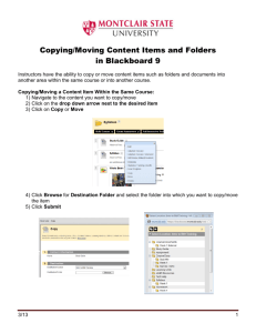 Copying/Moving Content Items and Folders in Blackboard 9