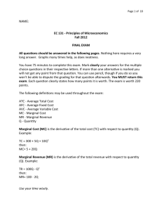NAME: EC 131 -‐ Principles of Microeconomics Fall 2012 FINAL