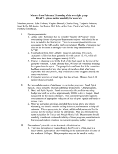 Reference to Steering Committee Minutes for February 21, 2009