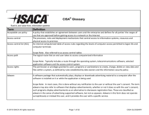CISA Glossary