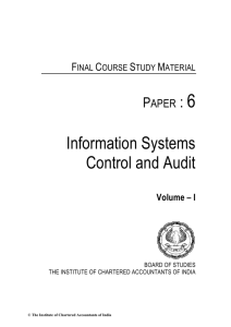 Information Systems Control and Audit