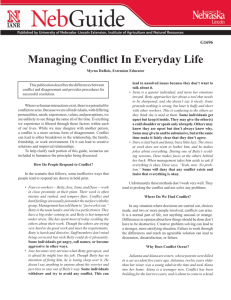 Managing Conflict In Everyday Life