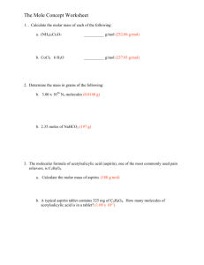 The Mole Concept Worksheet