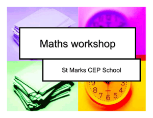 Maths workshop - St Mark's C of E Primary School