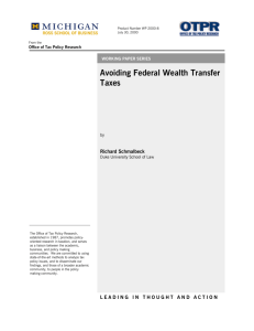 Avoiding Federal Wealth Transfer Taxes