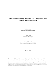 Chains of Ownership, Regional Tax Competition, and Foreign Direct
