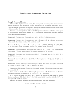 Sample Space, Events and Probability