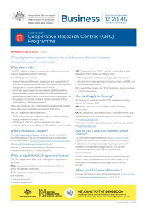 Cooperative Research Centres (CRC) Programme