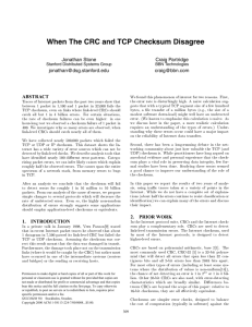 When The CRC and TCP Checksum Disagree