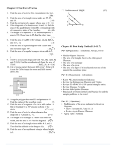 Geometry Honors Notes – Chapter 11: Measuring Length and Area
