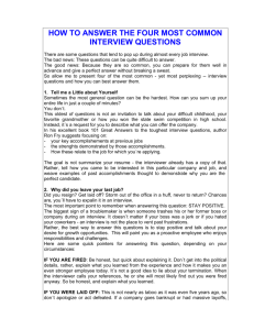 how to answer the four most common interview questions