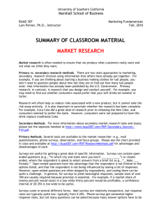 summary of classroom material market research
