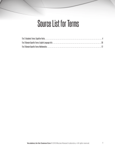 Source List for Terms