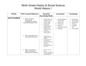 Ninth Grade History & Social Science World History I