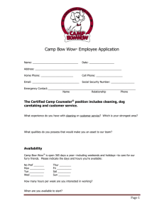 Camp Bow Wow® Employee Application