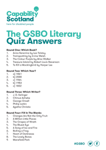 The GSBO Literary Quiz Answers
