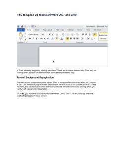 How to Speed Up Microsoft Word 2007 and 2010