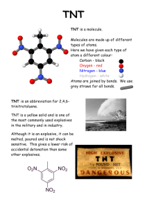 TNT is a molecule. Molecules are made up of different types of