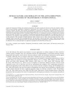human nature and morality in the anticorruption discourse