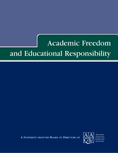 Academic Freedom and Educational Responsibility