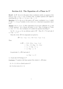 Section 6.2. The Equation of a Plane in R3