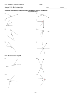 Angle Pair Relationships Practice WS