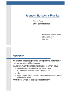 Business Statistics in Practice Motivation