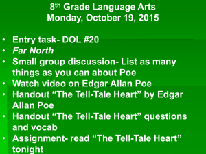 8th Grade Language Arts Monday, October 19, 2015 • Entry task