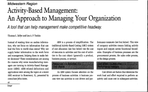 Activity-Based Management - Association for Manufacturing