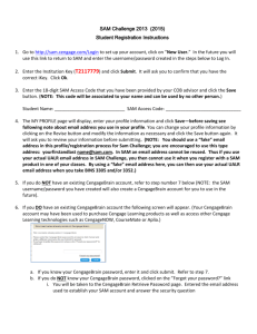 SAM Challenge 2013 (2015) Student Registration Instructions 1. Go