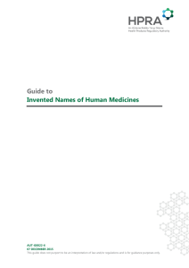 Guide to Invented Names of Human Medicines