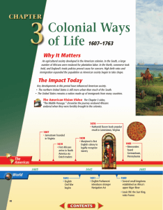 Colonial Ways of Life - Glynn County Schools