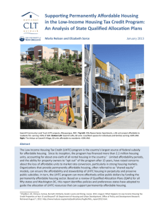 Supporting Permanently Affordable Housing in the Low