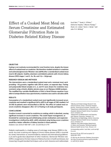 Effect of a Cooked Meat Meal on Serum Creatinine