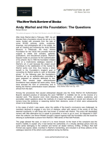 Andy Warhol and His Foundation- The Questions