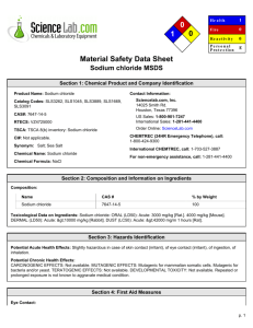 MSDS for Sodium chloride
