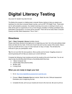 Digital Literacy Testing