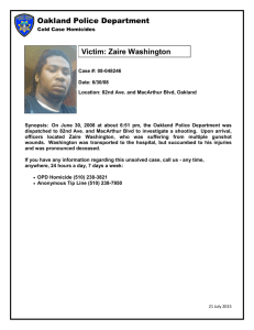 Oakland Police Department Victim: Zaire Washington