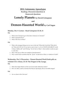 Dec 3: Lonely Planets and Demon-Haunted