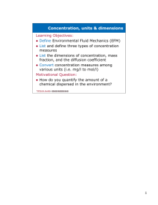 Concentration, units & dimensions