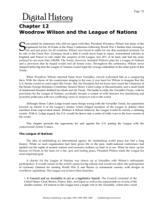 Chapter 12 Woodrow Wilson and the League of