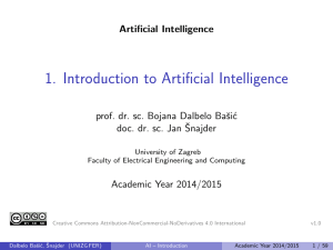 1. Introduction to Artificial Intelligence