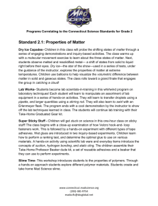 Standard 2.1: Properties of Matter