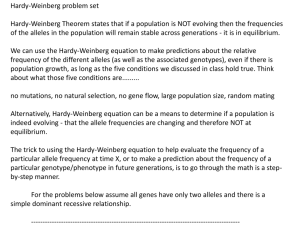 Hardy-Weinberg problem set Hardy-Weinberg - Course