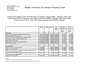BU On-Campus Housing Costs
