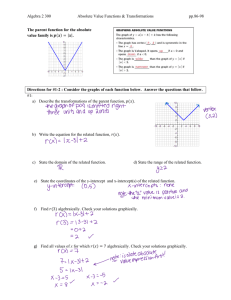 Algebra 2 300 Absolute Value Functions & Transformations pp.86