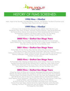 HISTORY OF FILMS SCREENED: