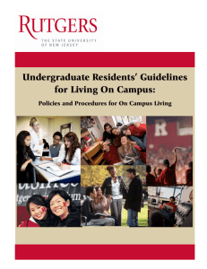 Undergraduate Residents' Guidelines for Living On Campus: