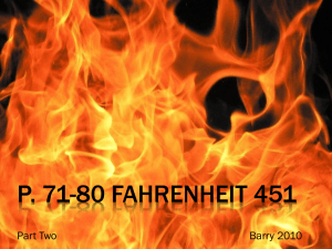 Fahrenheit 451 - Mrs. Barry's Language Arts and Communications