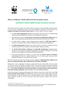 (ACP) and the European Union Investing in natural capital as part of